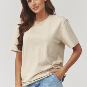 Tshirt Damski Model C41 Light Beige - Makadamia