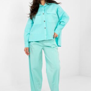 Koszula Damska Model IT-KS-FL9968.48 Turkus - Italy Moda