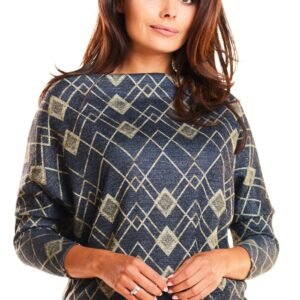 Bluzka Model M187 Navy/Yellow Romby - Infinite You