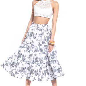 Spódnica Model T345/1 Grey Flowers - Tessita