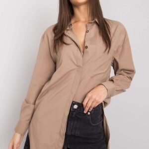 Koszula Damska Model EM-KS-005.34 Dark Beige - Ex Moda