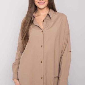 Koszula Damska Model EM-KS-004.42 Dark Beige - Ex Moda