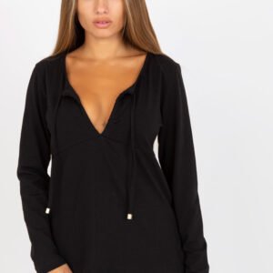 Bluzka Model RV-BZ-8055.35P Black - Rue Paris