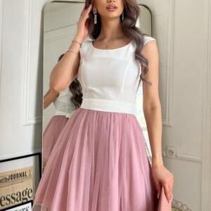 Sukienka Model 283-36 Ecru/Dirty_Pink - Bicotone