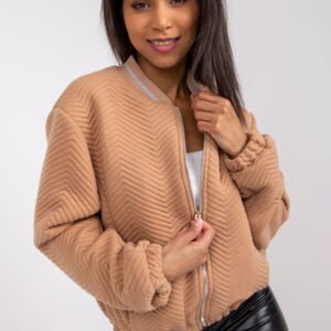 Kurtka Damska Model RV-KR-006.16 Camel - Rue Paris