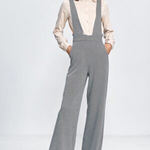 Kombinezon na szelkach w czarną jodełkę KM32 Black - Nife