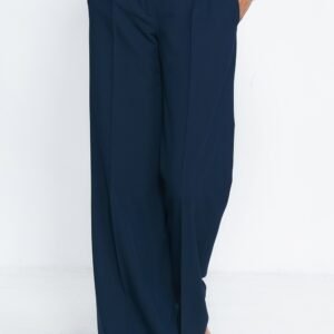 Granatowe spodnie typu wide leg SD81 Navy - Nife