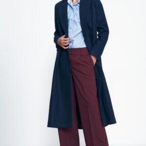 Granatowy płaszcz oversize PL20 Navy - Nife